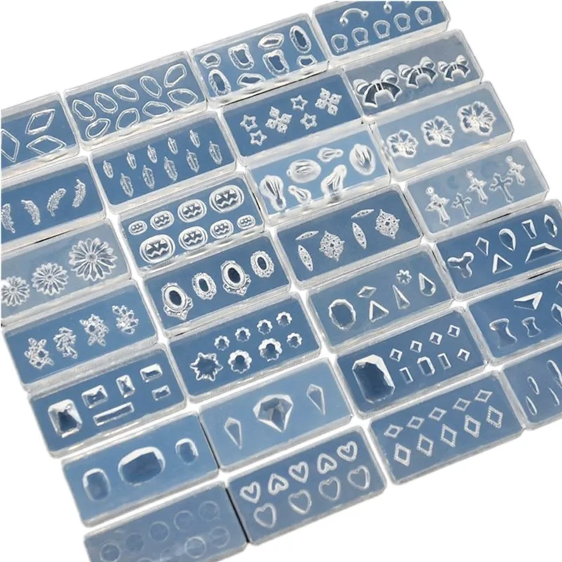 SNASAN Tiny Beads Pumpkin Heart Leaf Diamonds Nail Art Silicone Mould DIY Casting Mold Earrings UV Epoxy Resin Silicone Mold thumbnail 6