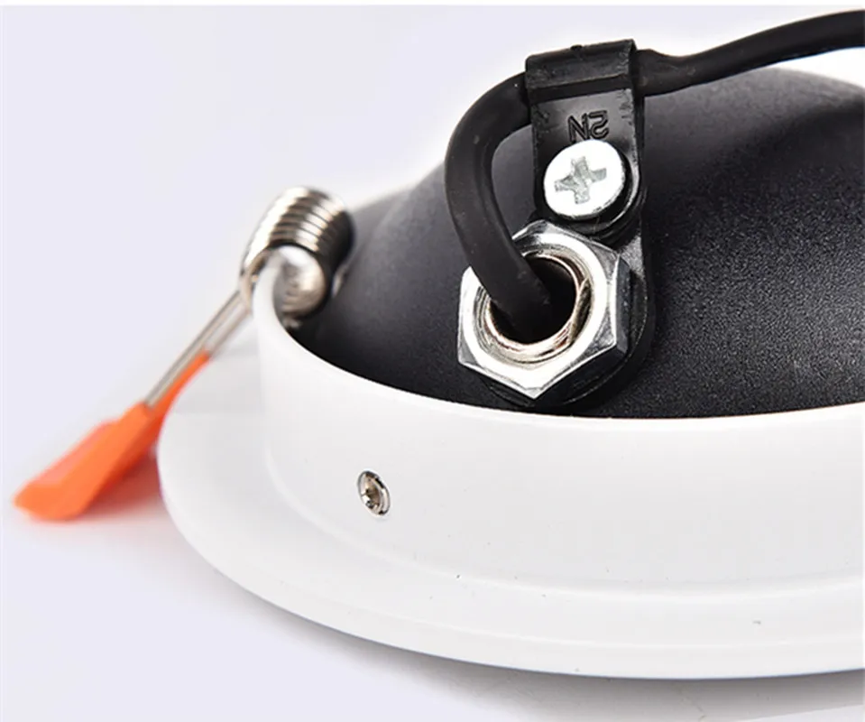 Round Embedded Dimmable LED Downlight Black/White 12W 15W Light Source 360 ° Adjustable COB Ceiling Spot Backlight Lobby Bedroom thumbnail 2