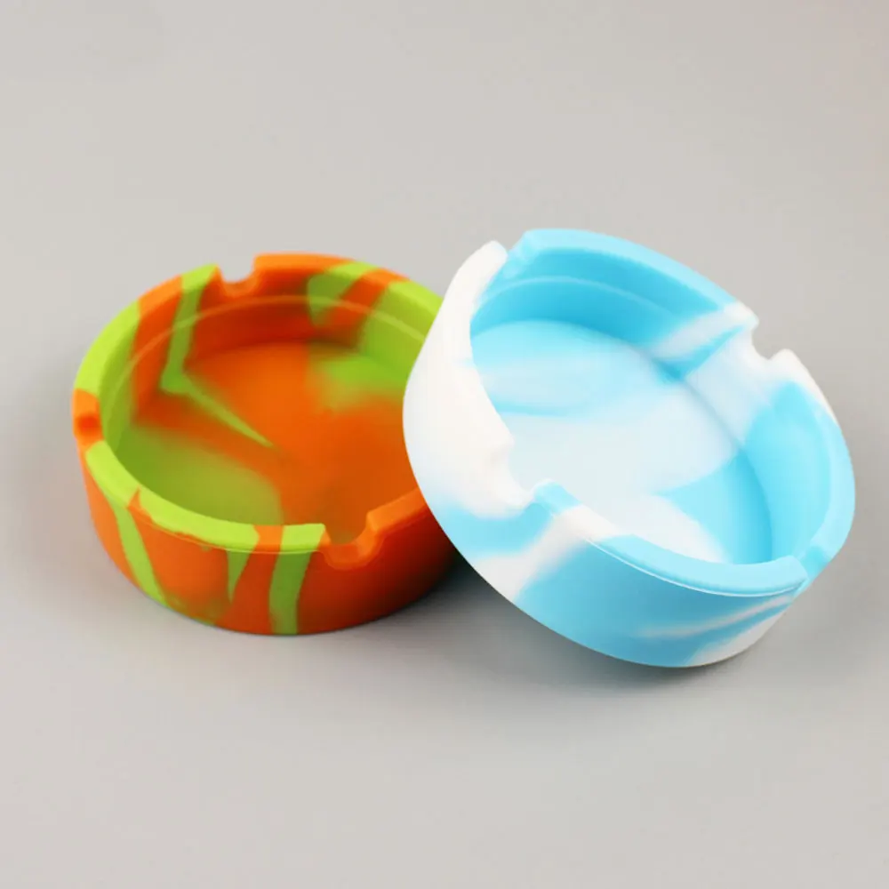 Silicone world Portable Silicone Round Ashtray Durable Soft Eco-friendly Ashtray High Temperature ResistanceAnti-fallAnti-slip thumbnail 4