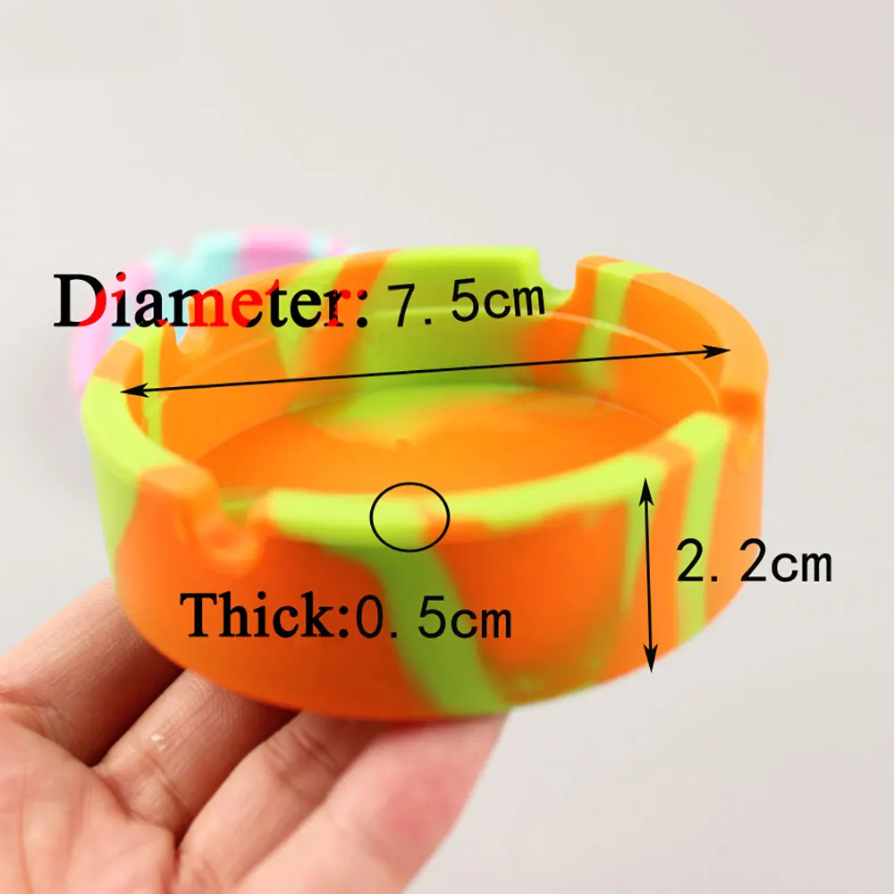 Silicone world Portable Silicone Round Ashtray Durable Soft Eco-friendly Ashtray High Temperature ResistanceAnti-fallAnti-slip thumbnail 5