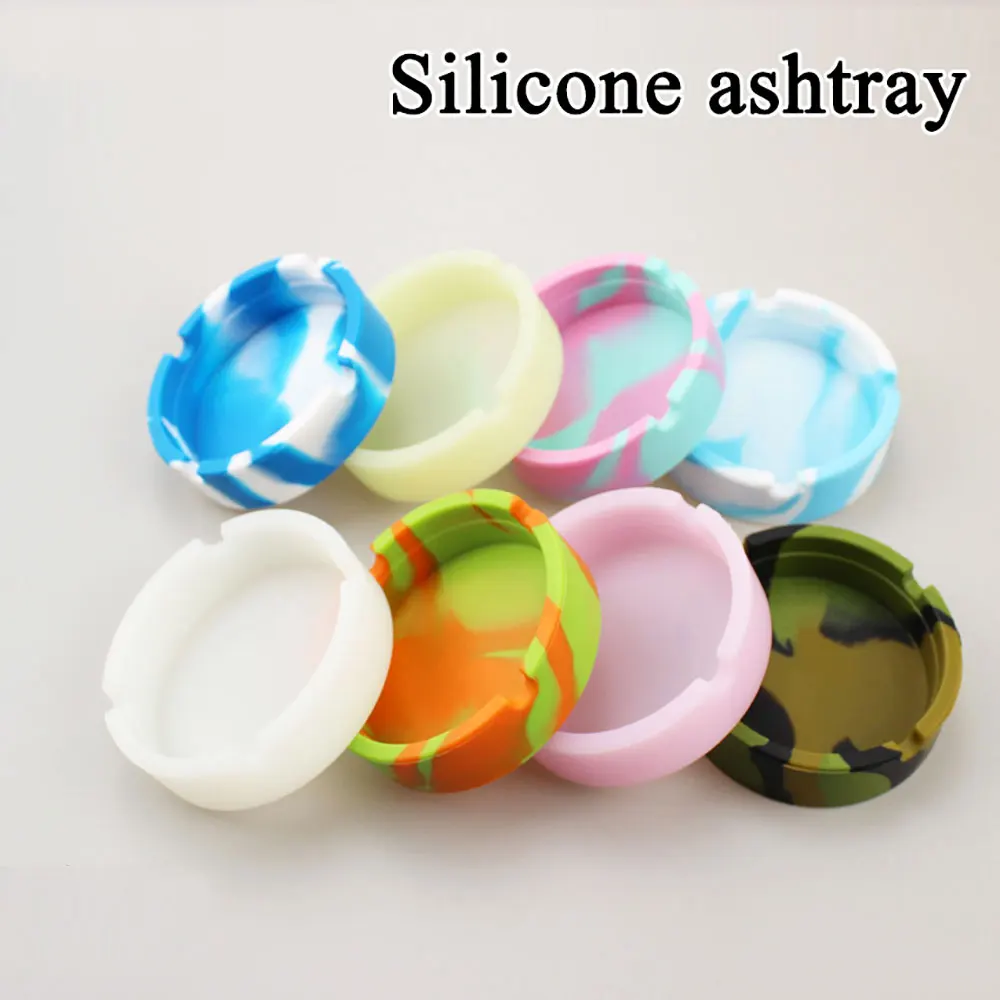 Silicone world Portable Silicone Round Ashtray Durable Soft Eco-friendly Ashtray High Temperature ResistanceAnti-fallAnti-slip thumbnail 3