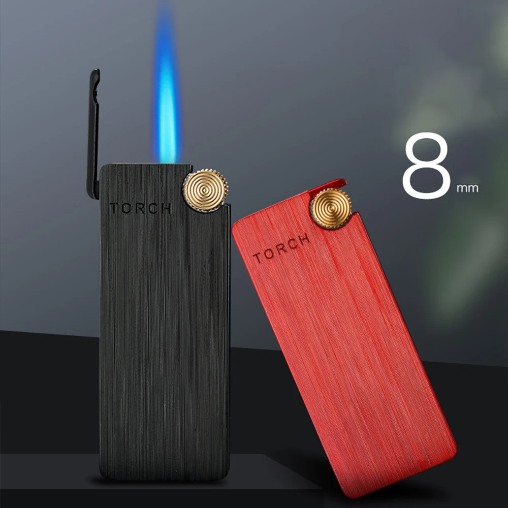 Windproof Torch Grinding Wheel Lighter Cigar Butane Lighter Spray Gun Portable Lighter Kitchen Outdoor Blue Flame thumbnail 3