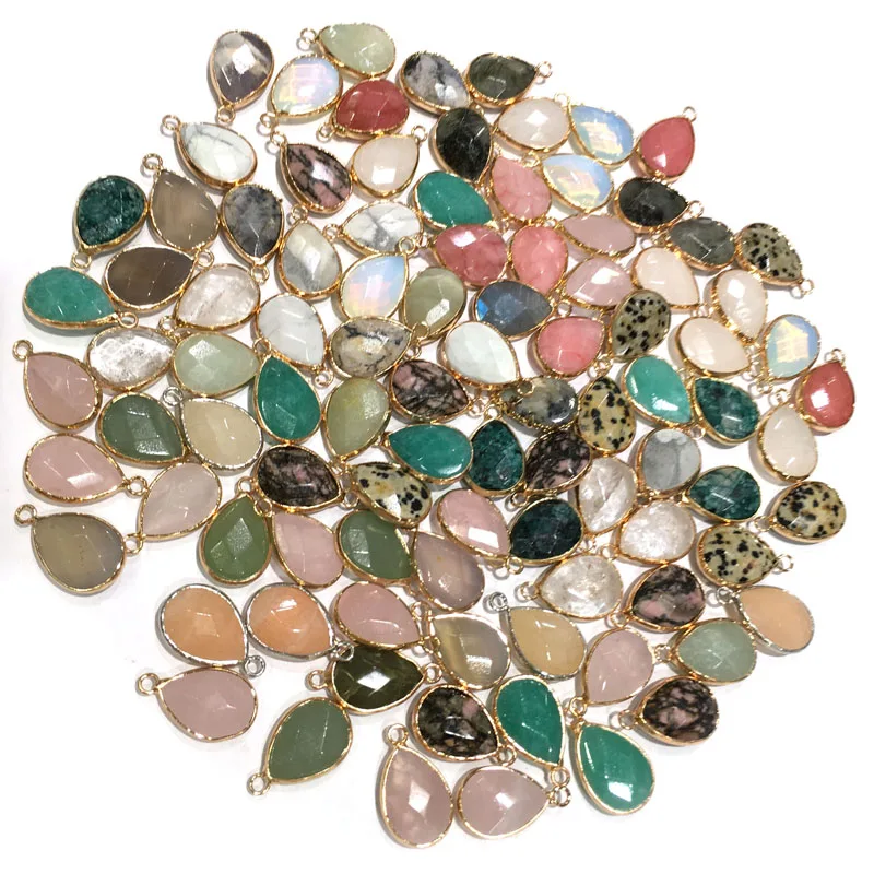 Natural Stone Pendant Water Drop Shape Faceted Mix Color Exquisite Charms For Jewelry Making DIY Bracelet Necklace Accessories thumbnail 3