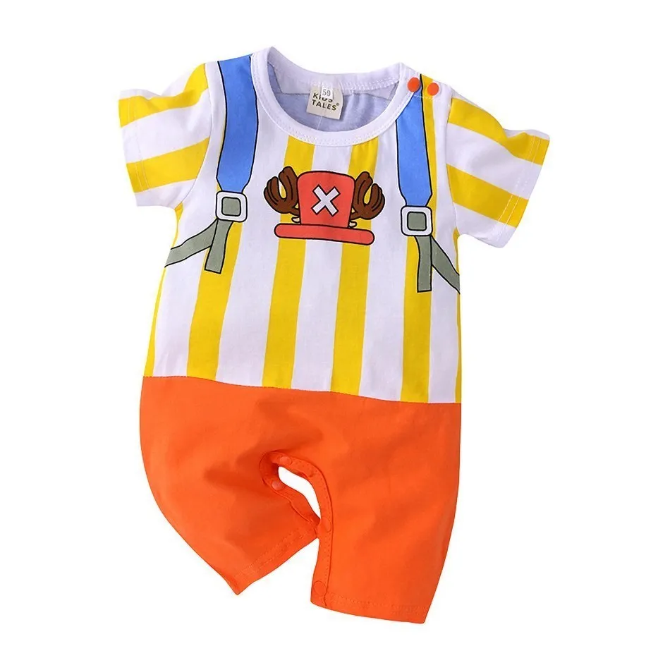 0-2 Years Old Children's Cartoon One-piece Baby Role Play Short-sleeved Romper Kids Cotton Clothes Baby Girl and Boy Clothes thumbnail 3