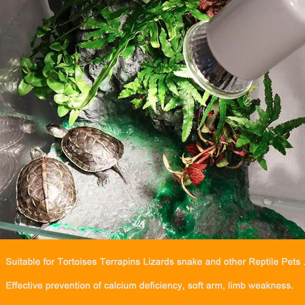 UVA+UVB 3.0 Reptile Lamp Turtle Basking UV Light Bulbs Heating Lamp Amphibians Lizards Temperature Control 25/50/75W thumbnail 3