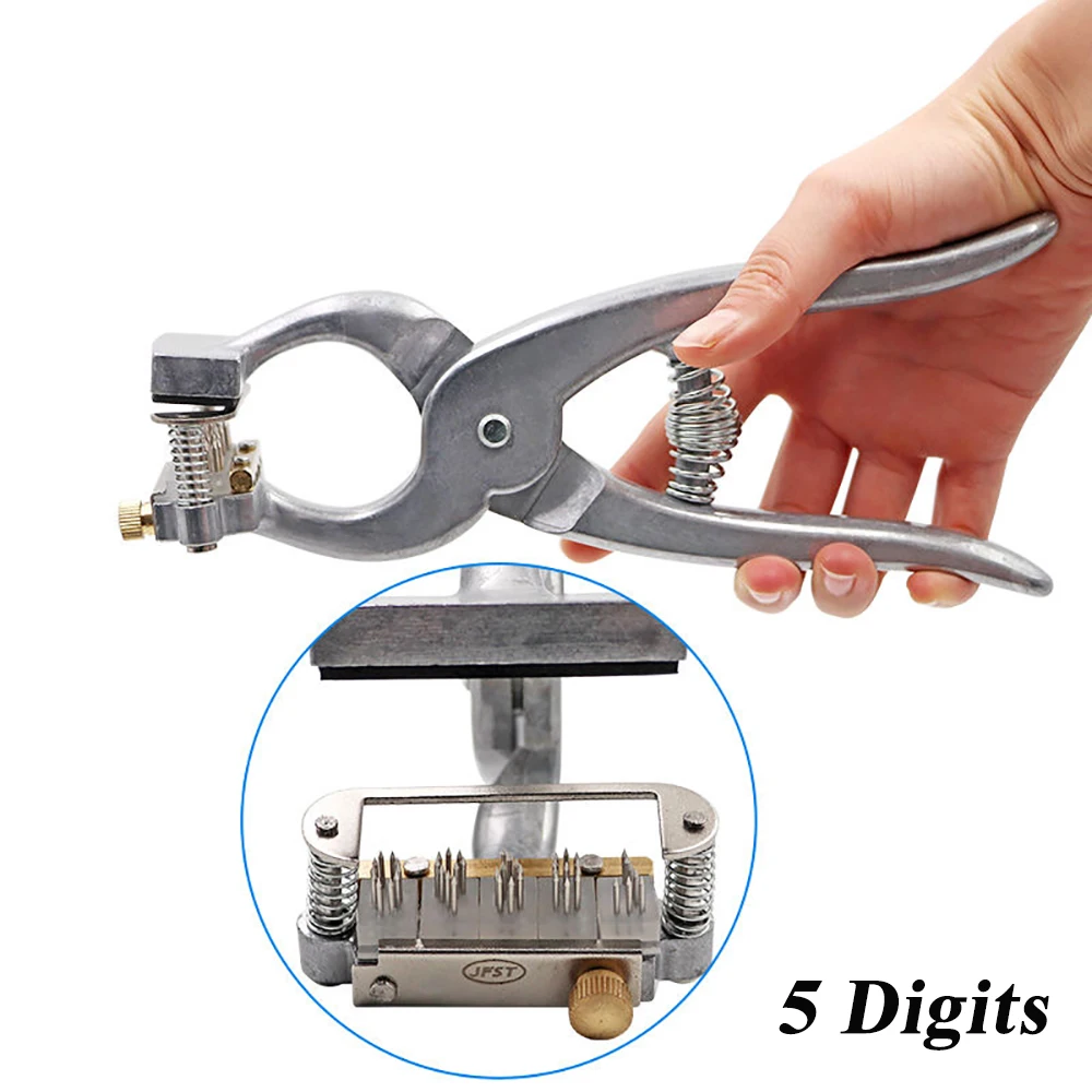 1PCS Sheep Pig Pet Dog Ear Tattoo Plier Clamp Punch Aluminium Alloy Veterinary Identification Animal Farming Tools Supplies thumbnail 3
