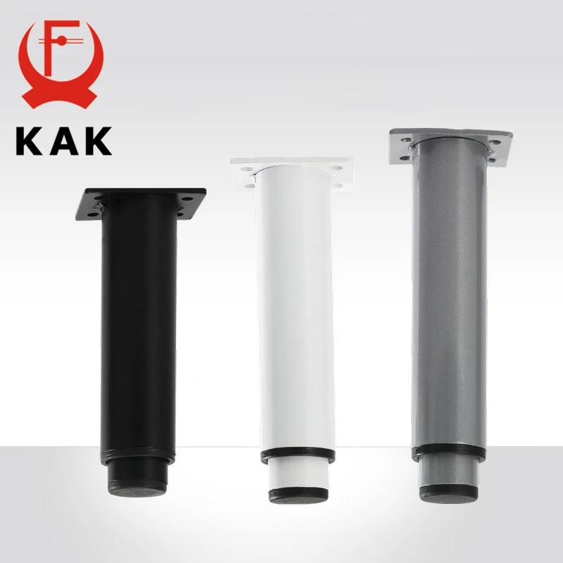 KAK Black Furniture Legs Adjustable Height Carbon Steel Table Feet Sofa Bed Leg Replacement 1000KG Heavy Duty Furniture Hardware