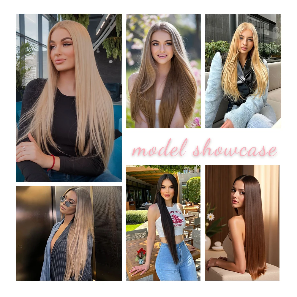 30" Bio Straight Hair Extensions 150g 200g/pc Synthetic Hair Bundles Ombre Blonde Gery Ash Blondes 27-30-613 Soft Hair Weaving thumbnail 6