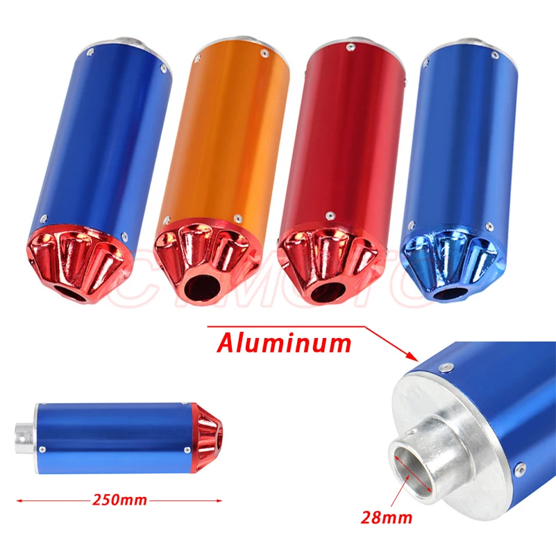 28MM Motorcycle Exhaust Muffler Pipe Adjustable Silencer 2 Stroke For Street Scooter Motocross ATV