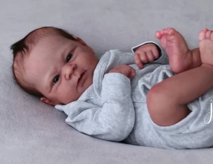 NPK 17inch Reborn Doll Kit Elijah Lifelike Soft Touch Flexible Fresh Color Unfinished Doll Parts with Body and eyes thumbnail 5