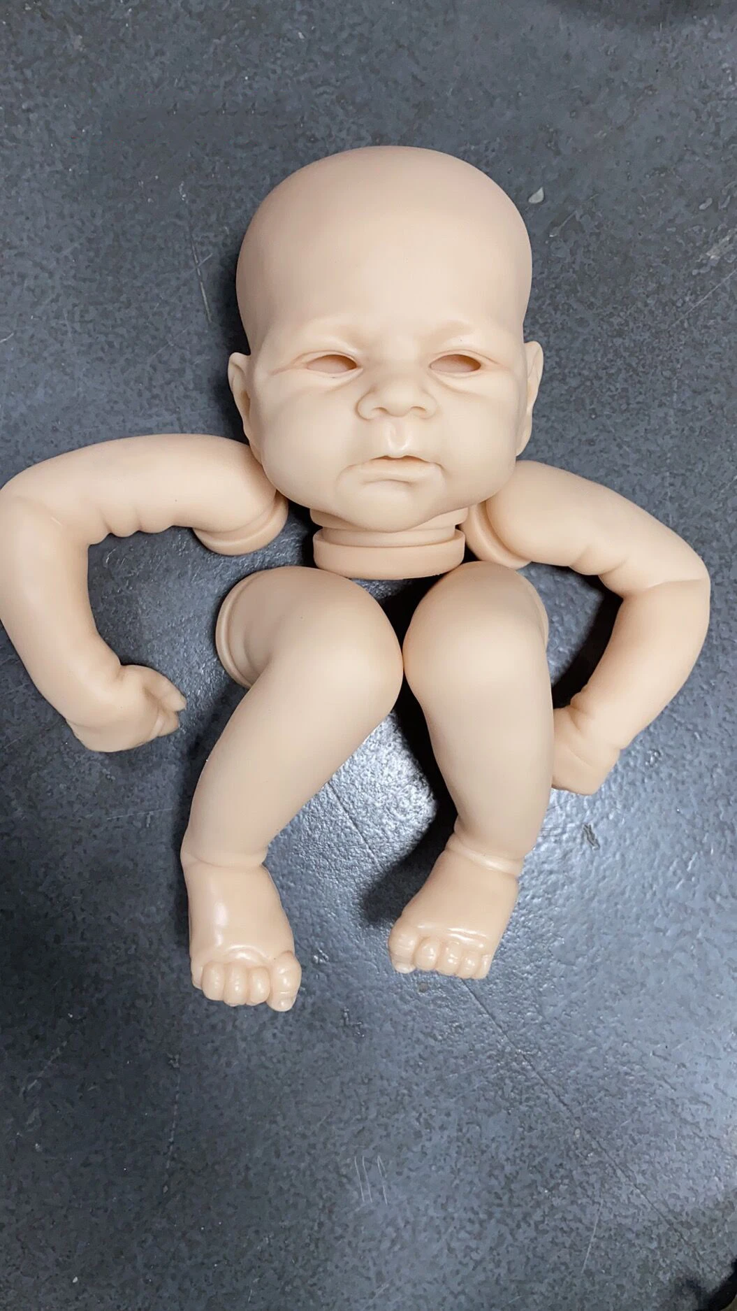 NPK 17inch Reborn Doll Kit Elijah Lifelike Soft Touch Flexible Fresh Color Unfinished Doll Parts with Body and eyes thumbnail 2