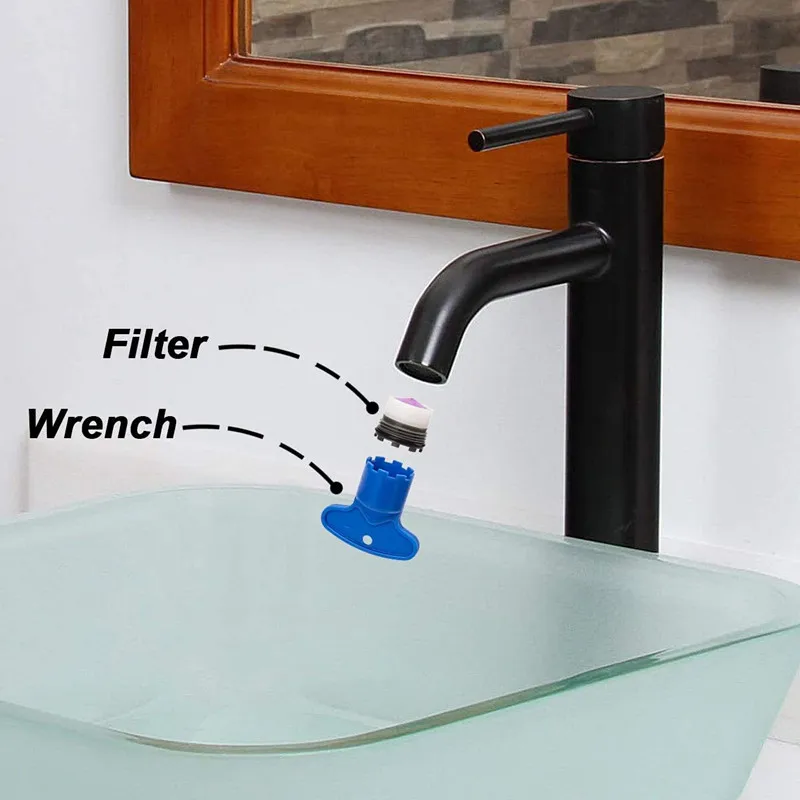 Plastic Practical Faucet Aerator Repair Wrench with Bubbler Filter Faucet Aerator Key Tap Tool Foamer Removal Spanner Instrument thumbnail 5