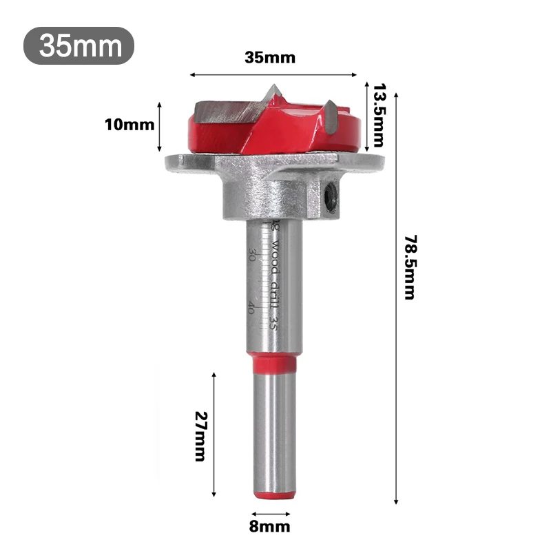 35mm Drill Bits woodworking Door Hole Opener Cabinet Accessories Tool Hinge Hole Drilling Guide Locator Hinge Drilling Jig thumbnail 6