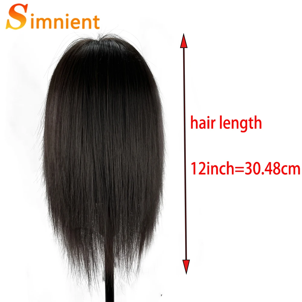 Male Mannequin Head 100%Synthetic Fiber Hair Cosmetology Hairdresser Practice Training Doll Head for Hair Styling With Free Gift thumbnail 3