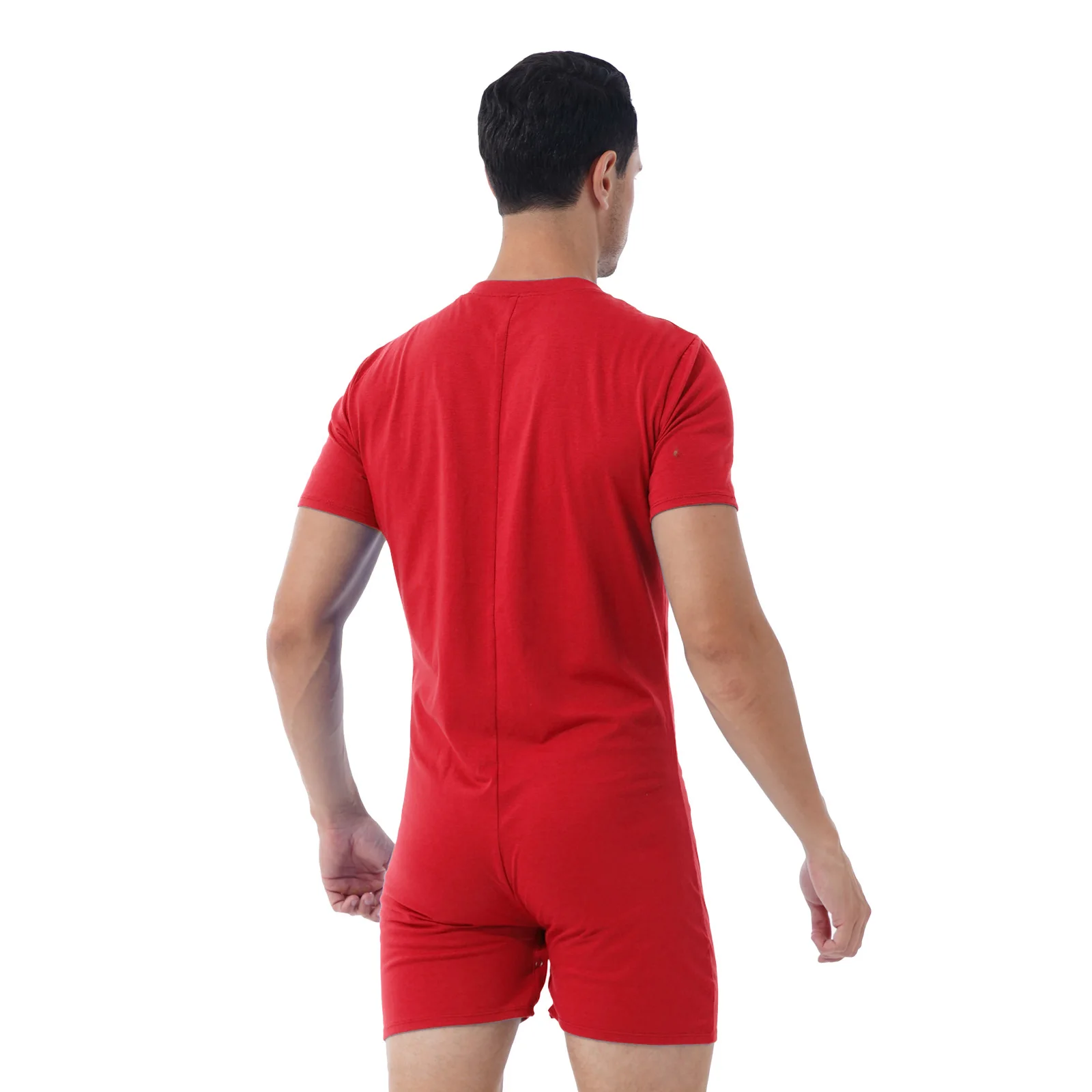 Mens Swimsuit Round Neck Short Sleeve Jumpsuit Swimwear Casual Invisible Zipper One-pieces Rompers Playsuits Summer Sportswear thumbnail 5