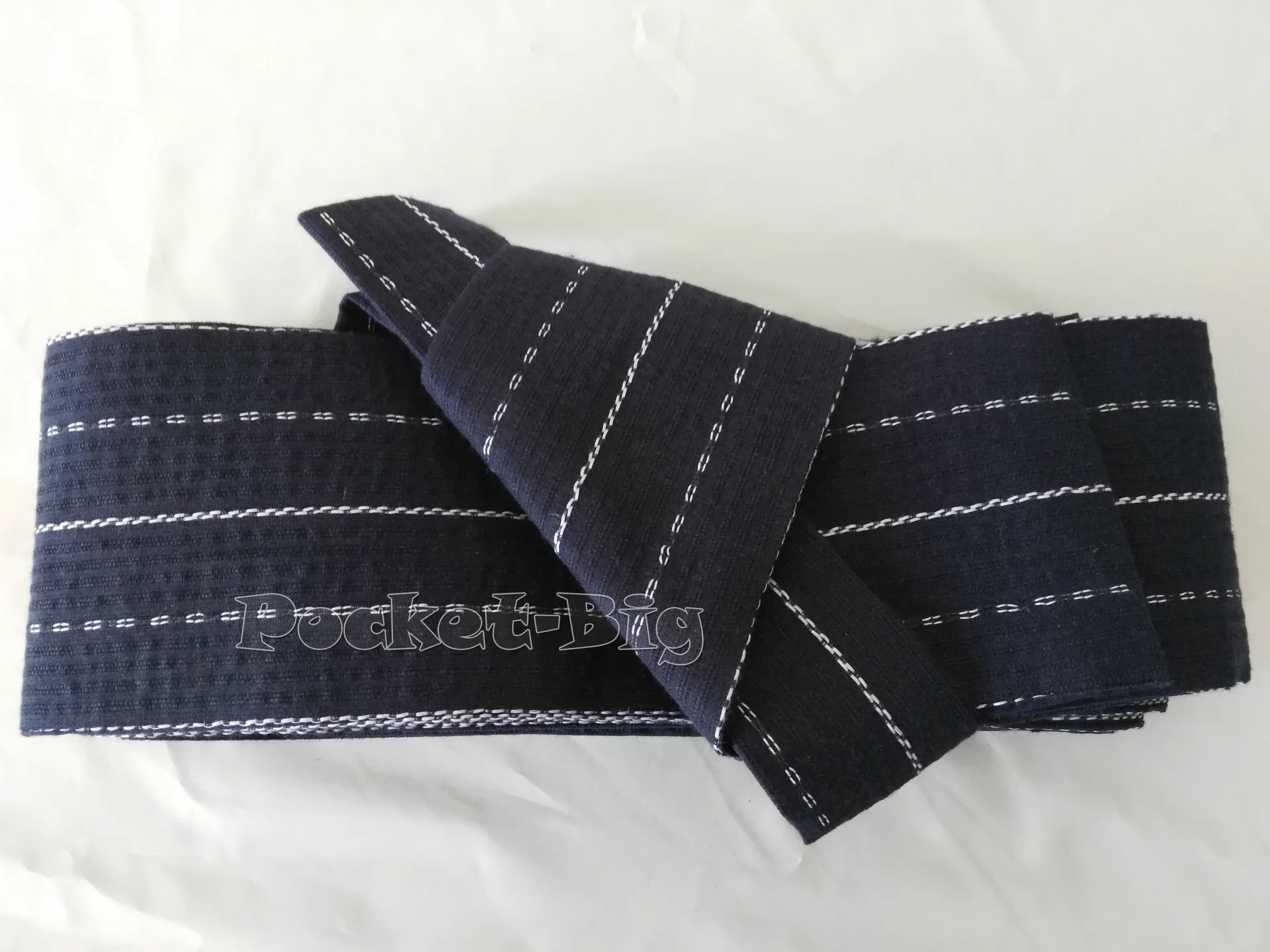 Japanese Mens Kimono Yukata Stiff Kaku Obi Belt Easy Kai No Kuchi Musubi Blue thumbnail 6