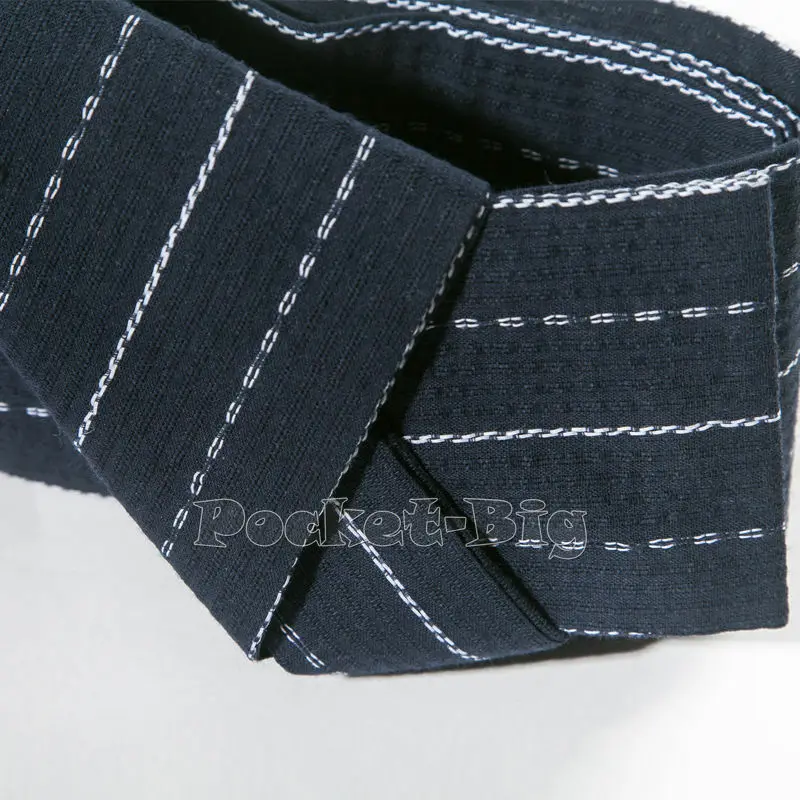 Japanese Mens Kimono Yukata Stiff Kaku Obi Belt Easy Kai No Kuchi Musubi Blue thumbnail 4