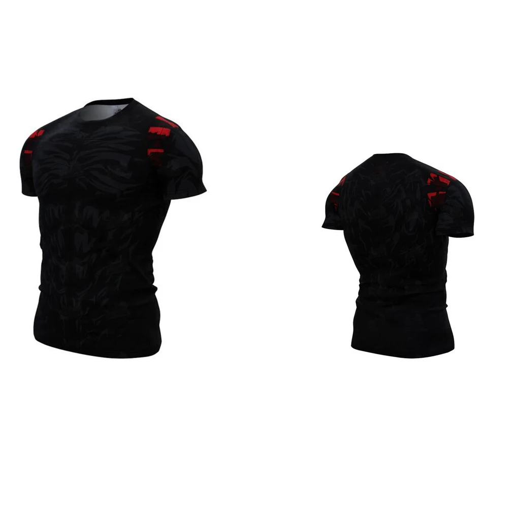 Male T-shirt Summer Sports Short-Sleeved Fast Drying Training Breathable Compression Jogging Gym Fitness Women Couples Tracksuit thumbnail 4