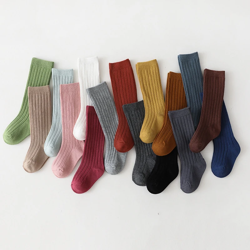 Spainish Children Socks Stripe Boys And Girls Cotton Sock Breathable Knee High Baby Long Socks School Uniform Socks 0-7Years thumbnail 2