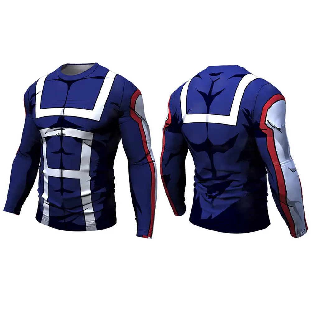 Men's Pure Color Sports Tight Elastic Sweating Quick Drying Long Sleeved Shirt Compression Fitness Shirt thumbnail 2