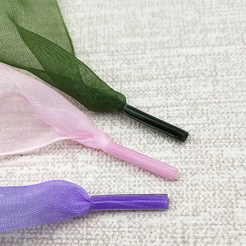 4cm Widened Transparent Chiffon Yarn Shoelaces Flat Silk Big Bow Wide Laces Trend Beauty White Casual Shoes Laces Dropship thumbnail 6