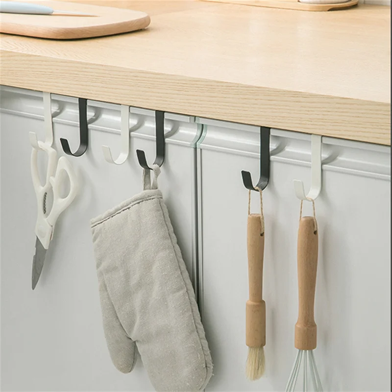 S-Shaped Metal Hook Cabinet Door Hanging Rack Gadgets Holders Desk Shelves Kitchen Utensils Storage Organizer Bathroom Accessori thumbnail 2