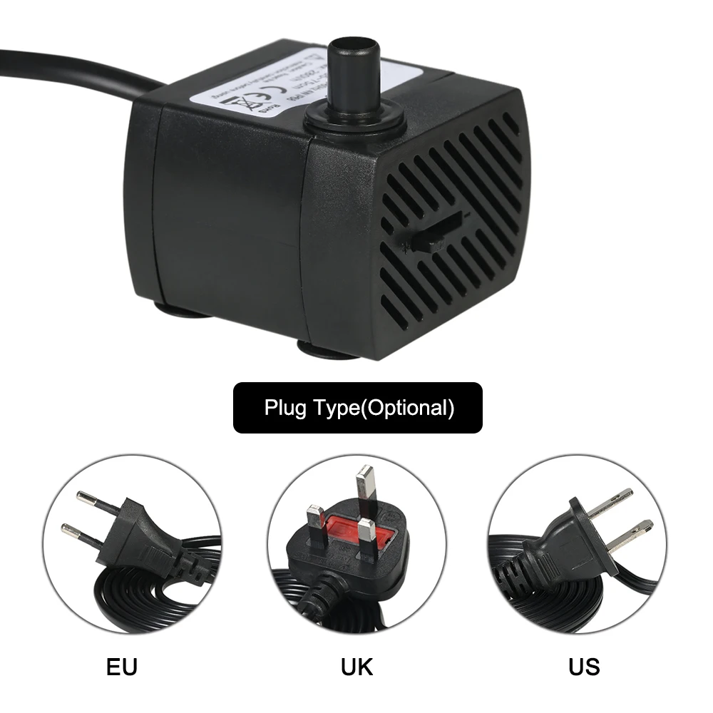 110V/220V 2.5W/3W/4W/5W Ultra-Quiet Submersible Water Fountain Pump Filter Fish Pond Aquarium Water Pump Tank Garden Fountain thumbnail 5