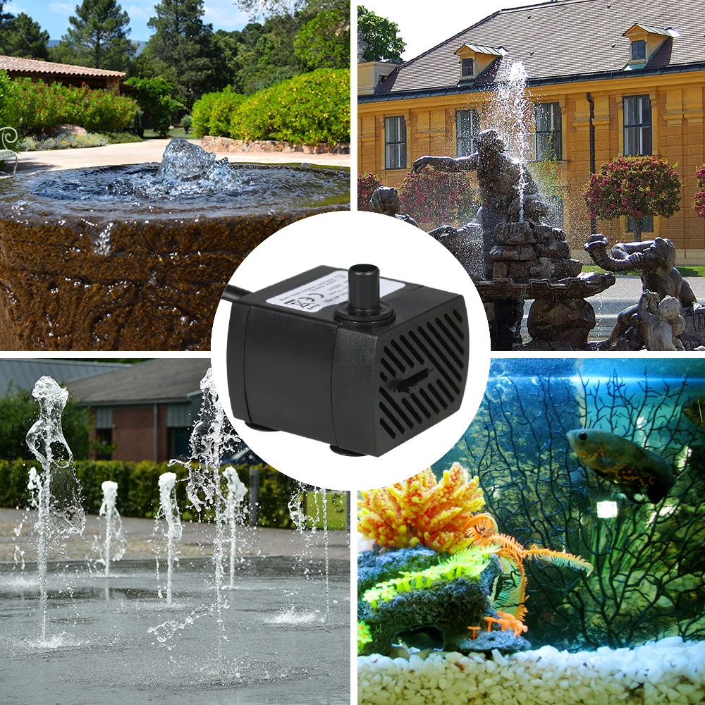 110V/220V 2.5W/3W/4W/5W Ultra-Quiet Submersible Water Fountain Pump Filter Fish Pond Aquarium Water Pump Tank Garden Fountain thumbnail 4