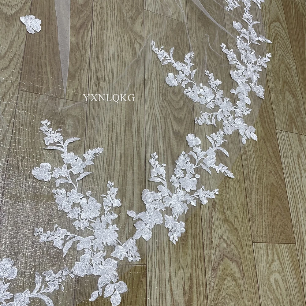 3m Cathedral Wedding Bridal Veil Soft Lace Ivory white Veil with Comb Veu Velo Noiva Wedding accessories 3m 4m 5m Customiz Veil thumbnail 4