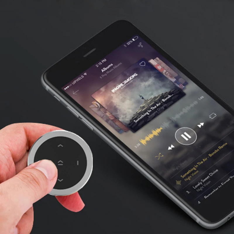 Mini Wireless Bluetooth-compatible Media Button Remote Controller Car Motorcycle Steering Wheel MP3 Music Play For IOS Android thumbnail 2