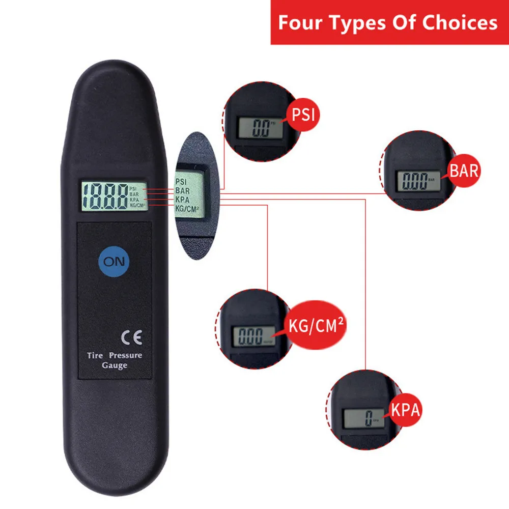 TG101 Digital Car Tire Tyre Air Pressure Gauge Meter LCD Display Manometer Barometers Tester PSI/KPA/BAR/KG/CM2 Detector for Car thumbnail 4