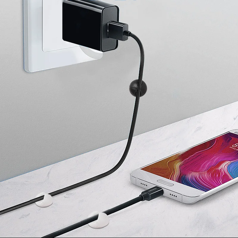 Universal Cable Hub for Headphone Phone Charger Line Fixed Clasp Car Home Cables Organizer Silicone Holder Hook Manager thumbnail 2