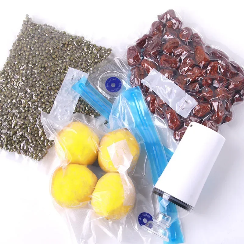 Reusable Vacuum Food Storage Zipper Bags Set Electric Handheld Vacuum Sealer Pump Sous Vide Bags USB Rechargeable BPA Free thumbnail 3