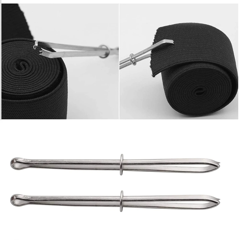 2pcs High Quality Garment Clips Sewing DIY Tools Elastic Band Tape Punch Cross Stitch Threader Wear Elastic Clamp (Wear Rope) thumbnail 4