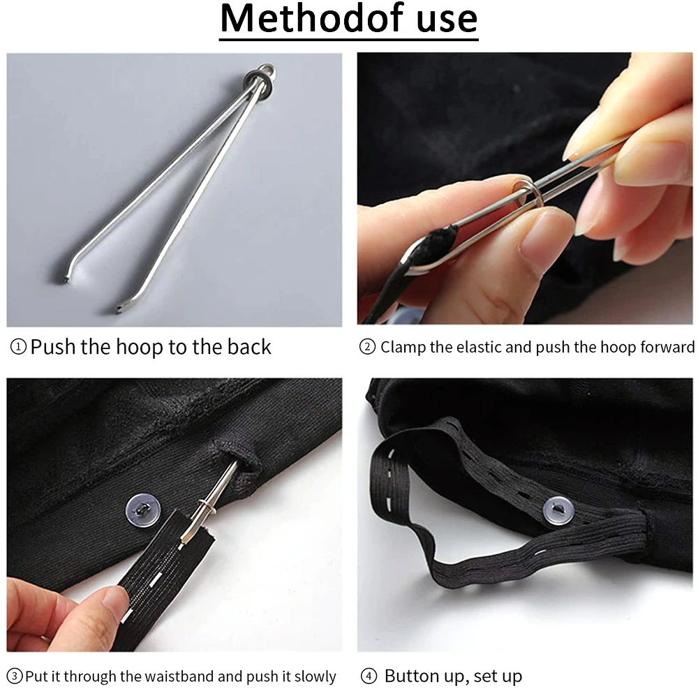 2pcs High Quality Garment Clips Sewing DIY Tools Elastic Band Tape Punch Cross Stitch Threader Wear Elastic Clamp (Wear Rope) thumbnail 5