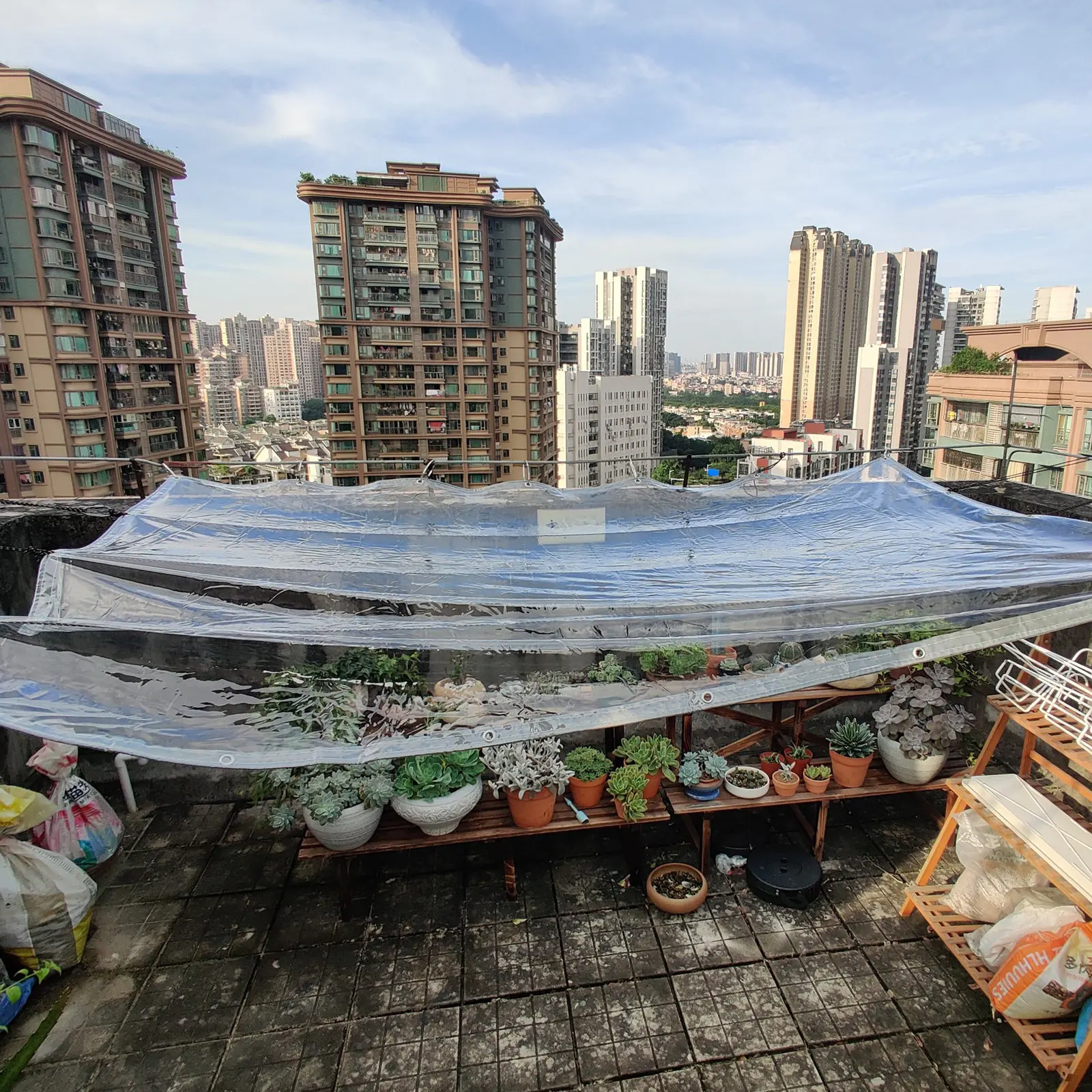 Waterproof Transparent PVC Tarpaulin with Eyelets Weatherproof Durable Canopies Foldable 0.39 mm Rain Cover for Garden Furniture thumbnail 6