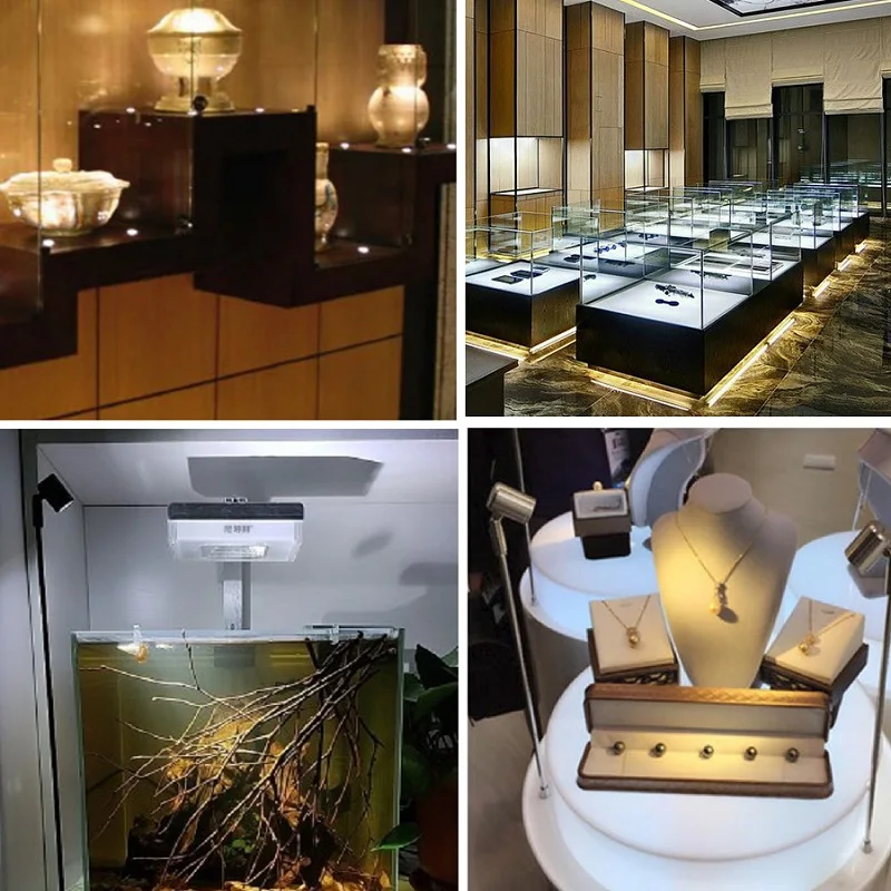 etrnLED USB 5V Led Spotlight Rotatable Stand Pole Lamp for Jewelry Showcase Exhibition Display Surface Mount Spot Light 1W 3W thumbnail 3