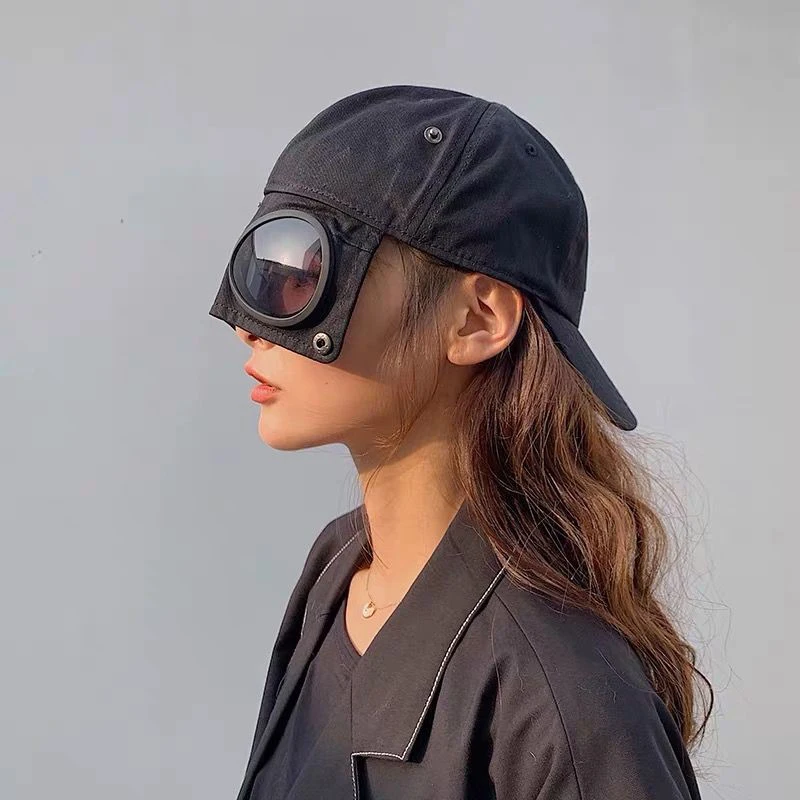 Hip Hop Aviator Hat With Sunglasses For Men Women Fashion Glasses Bonnet Summer Outdoor Sun Visors Fashion Punk Baseball Cap thumbnail 5