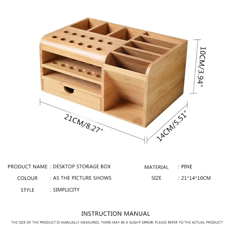 Wooden multifunctional storage box Mobile service desk storage rack Screwdriver Tweezers holder thumbnail 4
