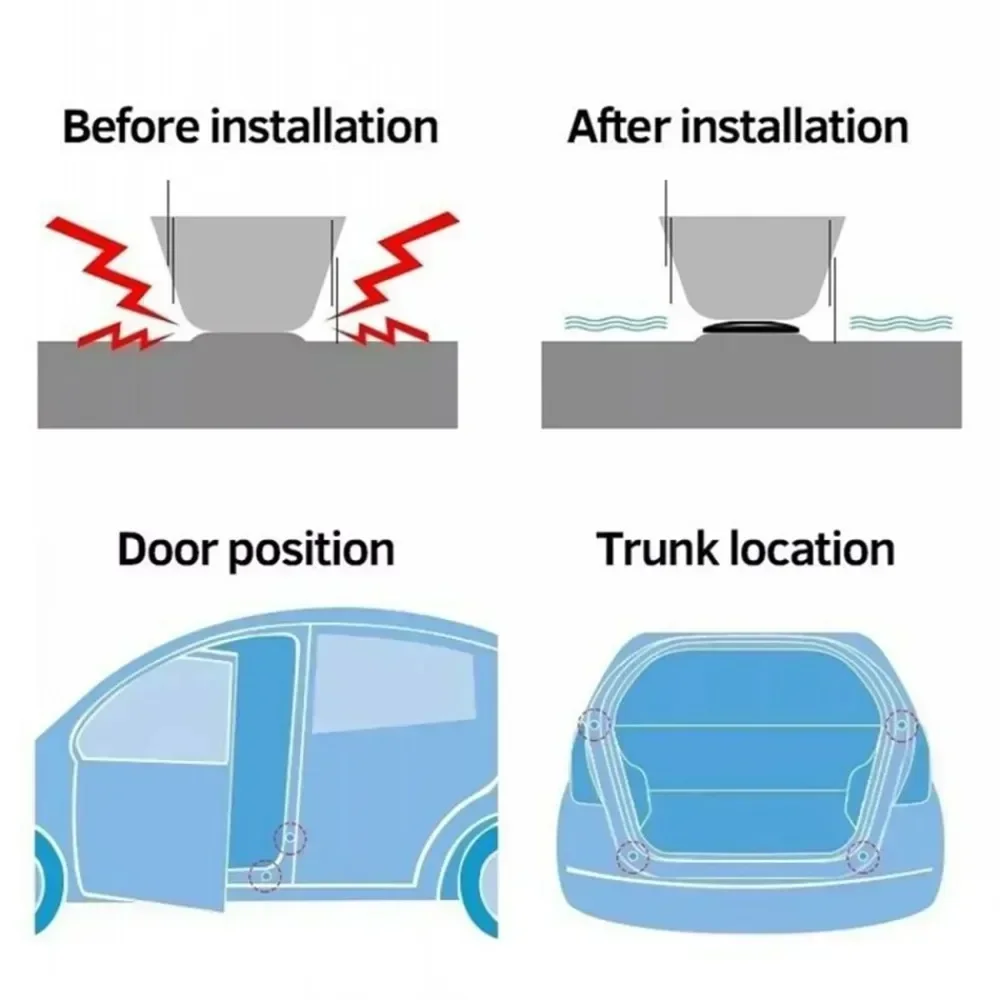 10/16/5X Car Door Anti-shock Silicone Pad Universal Anti-Noise Buffer Gasket Anti-collision Door Sticker Soundproof Crash Pad thumbnail 2