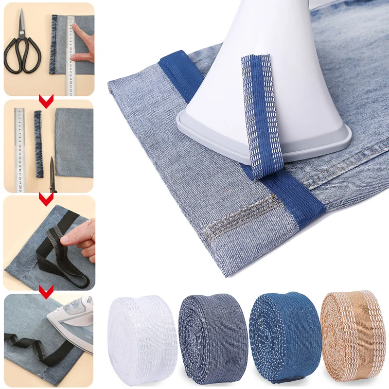 Self-Adhesive Pants Paste Iron on Pants Edge Shorten Repair Pants for Jean Clothing and Jean Pants Apparel DIY Sewing Fabric thumbnail 3