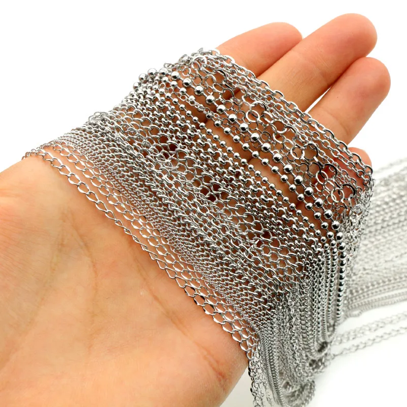 5 Meters/Lot Never Fade Stainless Steel Multi Styles Necklace Chains For DIY Jewelry Making Findings Accessories Handmade thumbnail 3