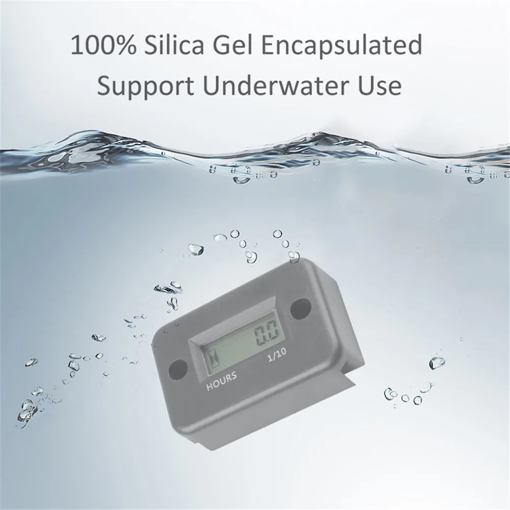 Digital Hour Meter LCD Counter For ATV Motorcycle Instruments Clocks Snowmobile Boat Generator Bike Car Accessories thumbnail 3