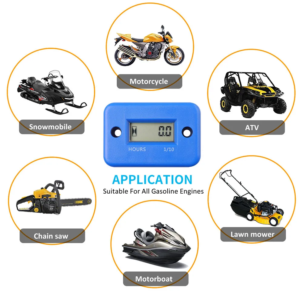 Digital Hour Meter LCD Counter For ATV Motorcycle Instruments Clocks Snowmobile Boat Generator Bike Car Accessories thumbnail 4