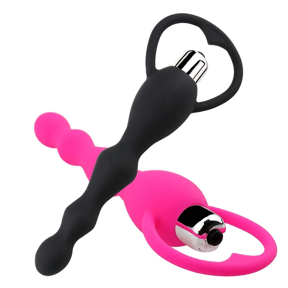Vibrating Anal Plug Prostate Massage Soft Anal Beads Vibrator Sex Toys For Couples Butt Plug Silicone Adult Products thumbnail 4