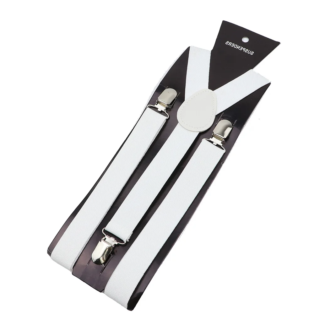 Solid Color Unisex Suspenders Clip-on Buckle Men Straps Adjustable Elastic Y-Back Braces For Wedding Suit Skirt Accessories Gift thumbnail 5