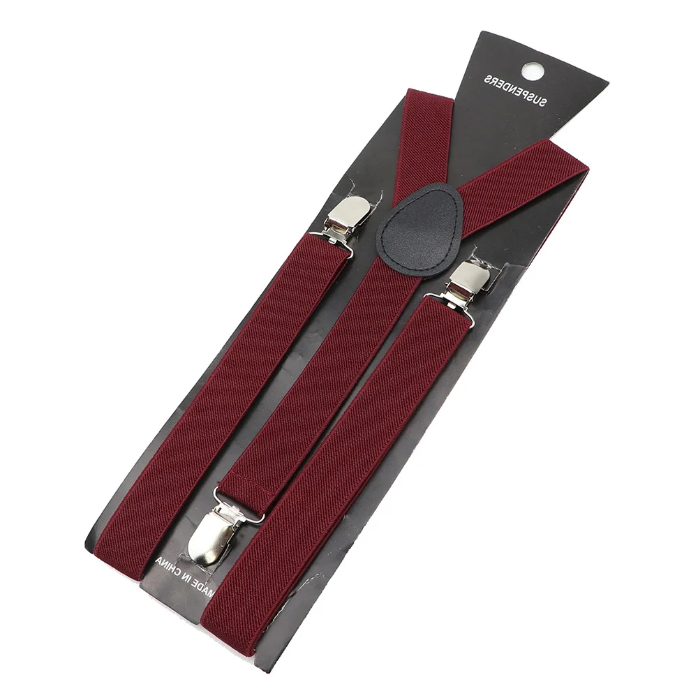 Solid Color Unisex Suspenders Clip-on Buckle Men Straps Adjustable Elastic Y-Back Braces For Wedding Suit Skirt Accessories Gift thumbnail 2