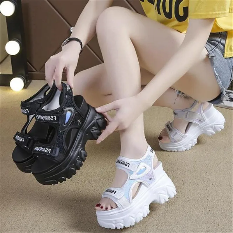 New Summer Ladies Sandals Platform Platform Shoes Casual Heightening Slope With Women's High Heels Women's Sports Sandals thumbnail 2
