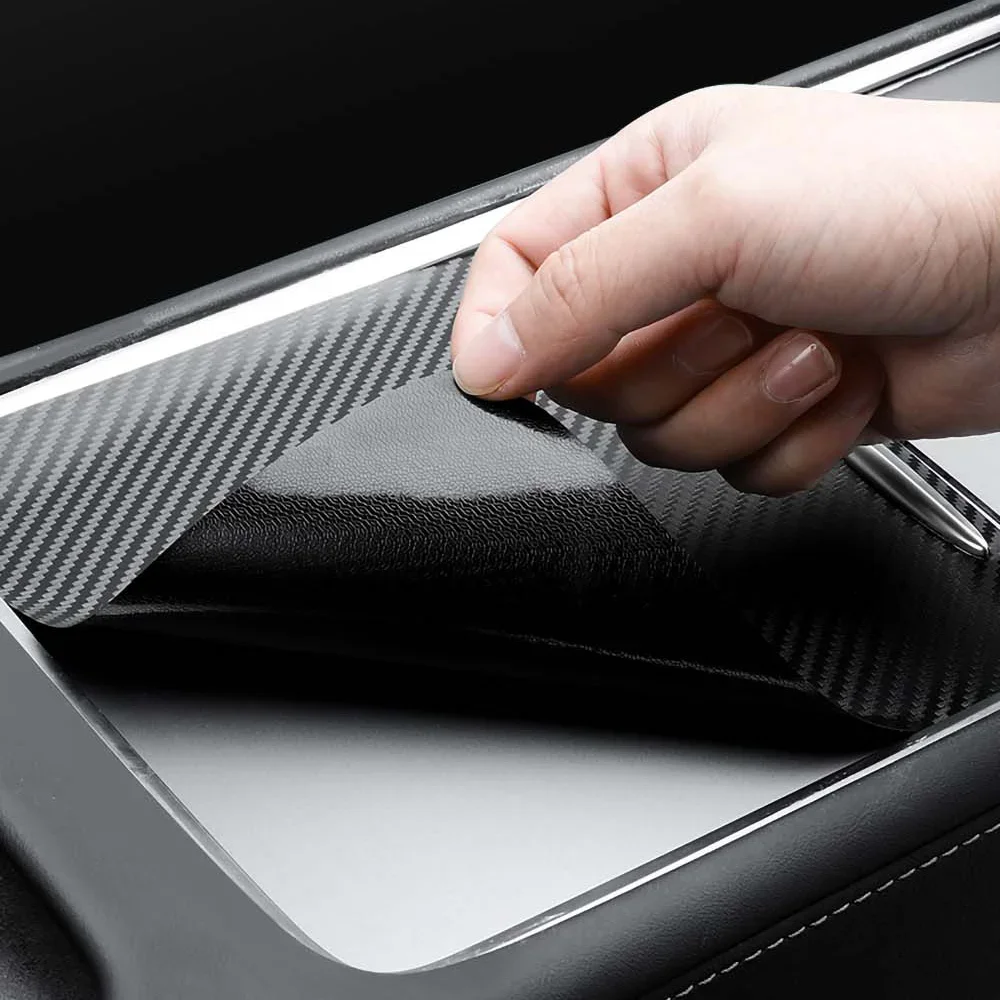For Tesla Model 3 Y 2021-2023 Center Console Panel Sticker Wood Grain Film Carbon Central Control Cover Car Interior Accessories thumbnail 5