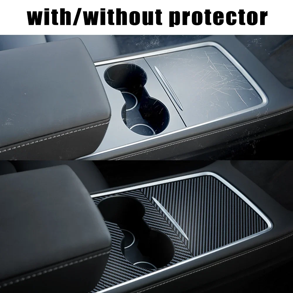 For Tesla Model 3 Y 2021-2023 Center Console Panel Sticker Wood Grain Film Carbon Central Control Cover Car Interior Accessories thumbnail 6